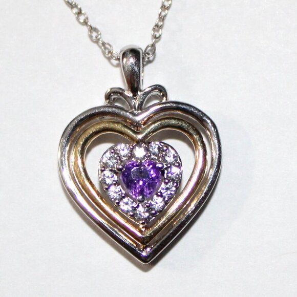 Jewelry - Sterling Silver Amethyst Heart Necklace